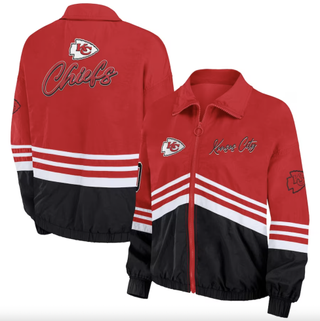 Women's Kansas City Chiefs WEAR by Erin Andrews Red Vintage Throwback Windbreaker Full-Zip Jacket