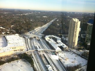 Highway 400 in Atlanta, Ga., is empty Wednesday morning after businesses and schools closed on Tuesday (Jan. 29) because of a winter storm.