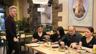 Gordon Ramsay meets with the staff of Parthenon in Gordon Ramsay's Secret Service