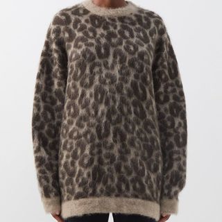 Raey Leopard intarsia oversized mohair-blend sweater