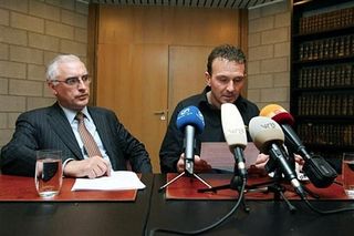 Johan Museeuw at a press conference in Kortrijk, Belgium