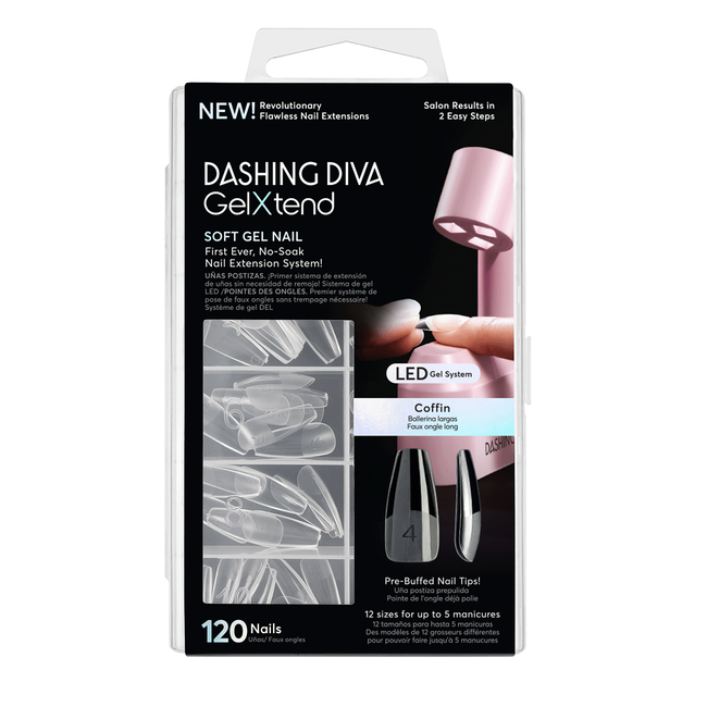 Gelxtend Nail Tips - Long Coffin