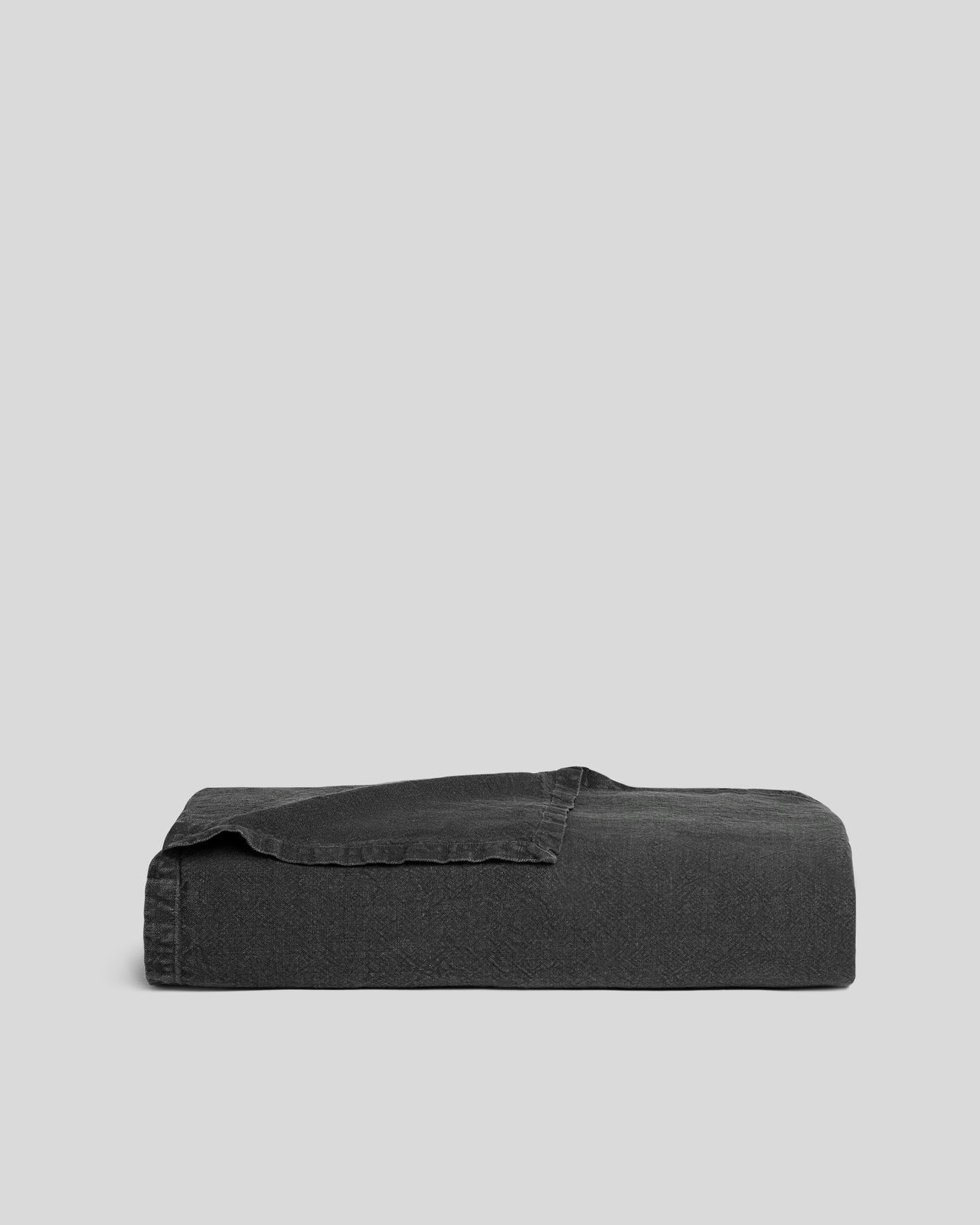 Vintage Linen Bed Blanket (coal) - Full/queen / Coal