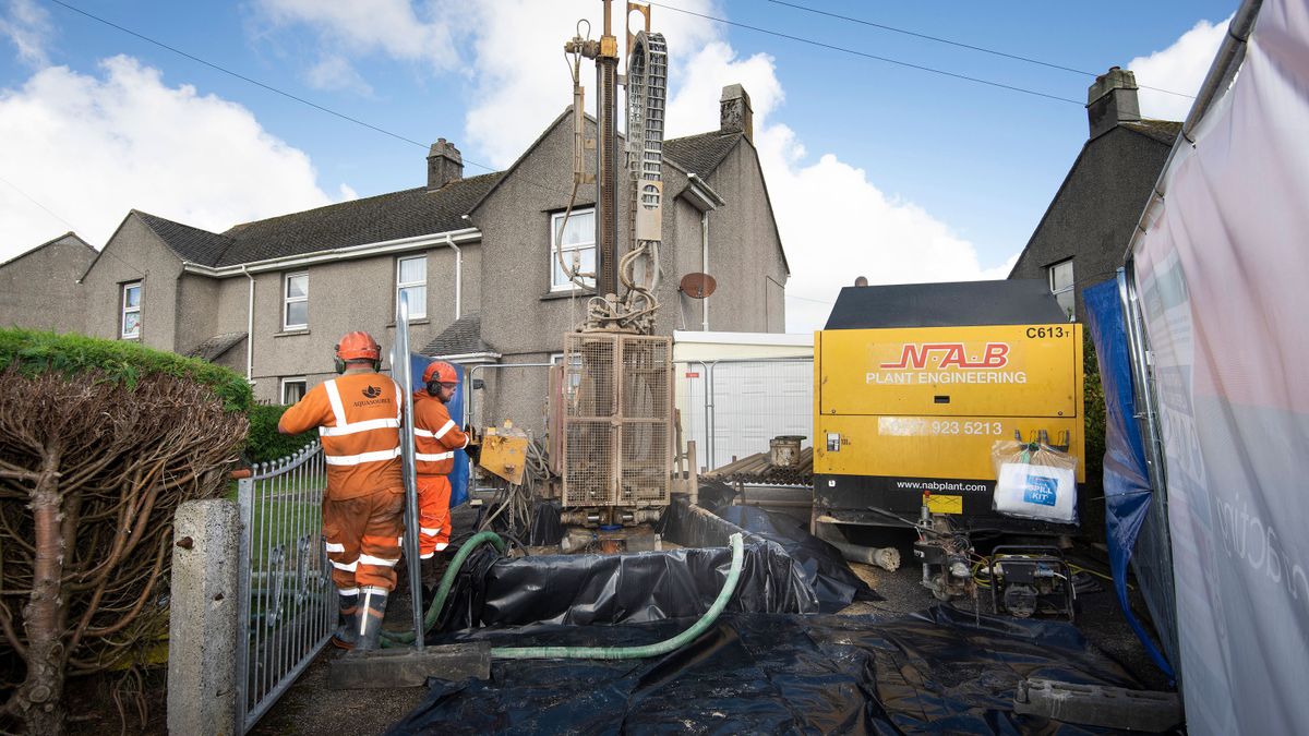 a ground source heat pump installation