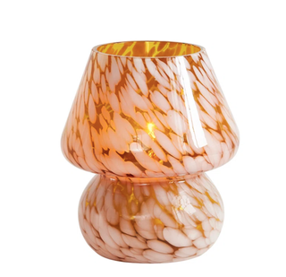 pink glass table lamp