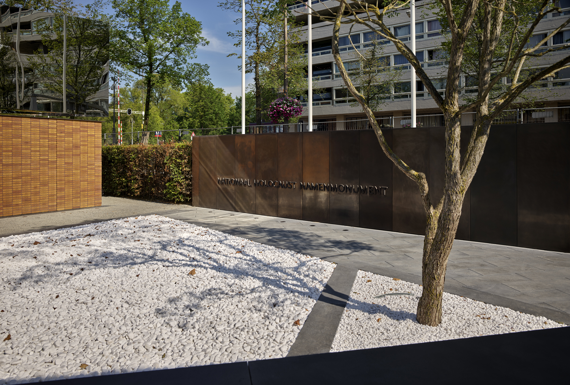 inside the installation at Studio Libeskind's National Holocaust Memorial of Names in Amsterdam