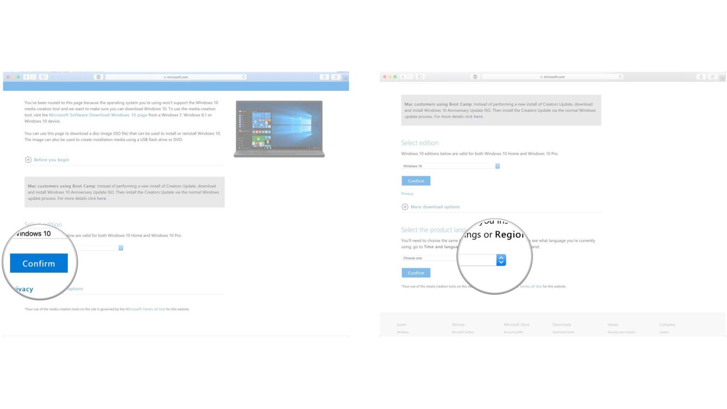 A screenshot showing how to install Windows on Mac