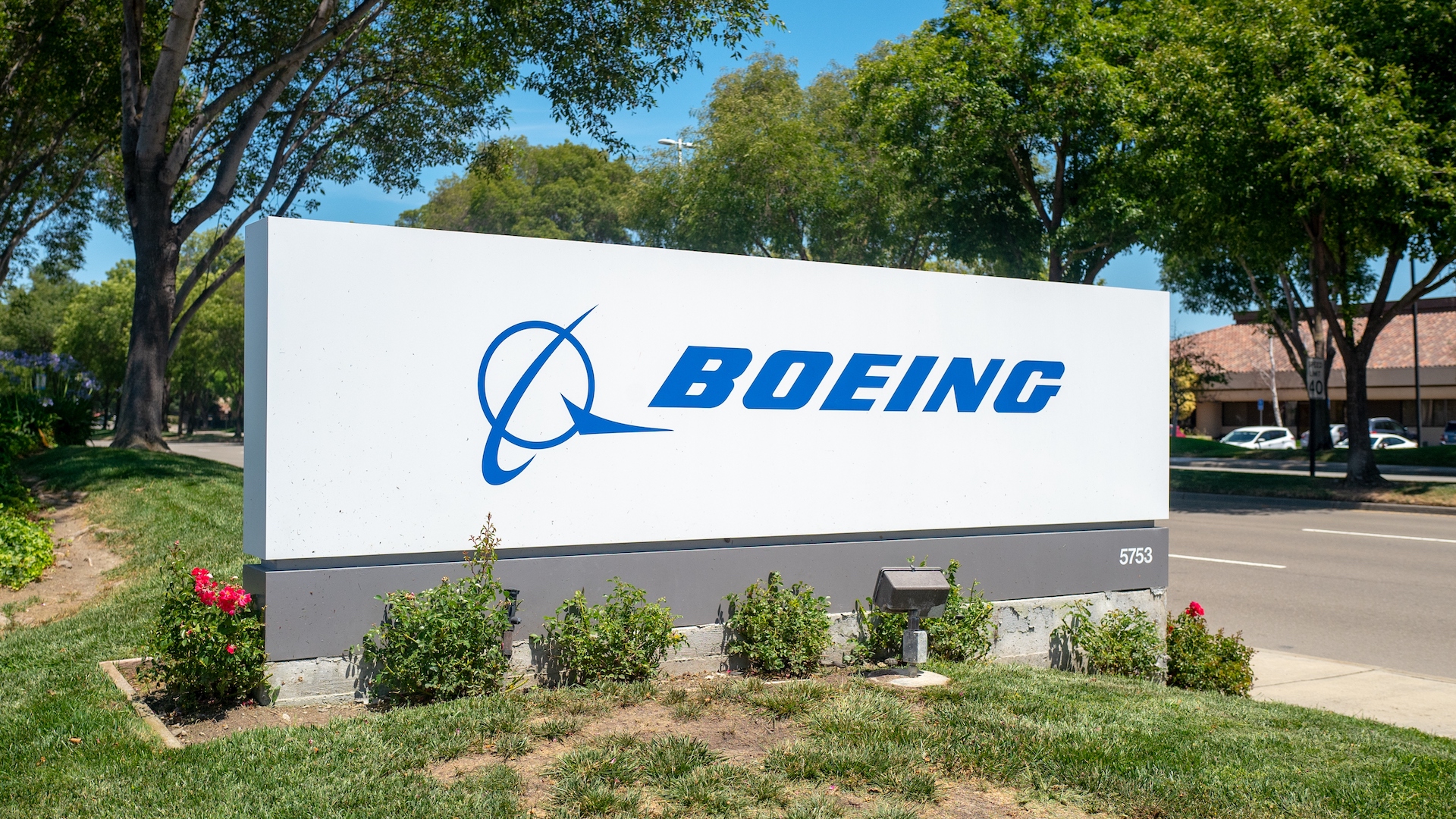 The Boeing sign