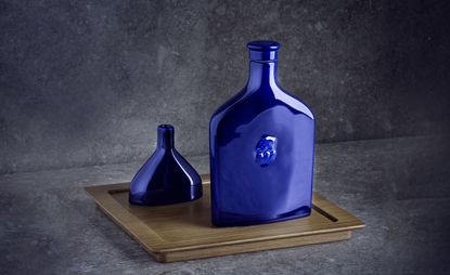 Blue metallic bottle