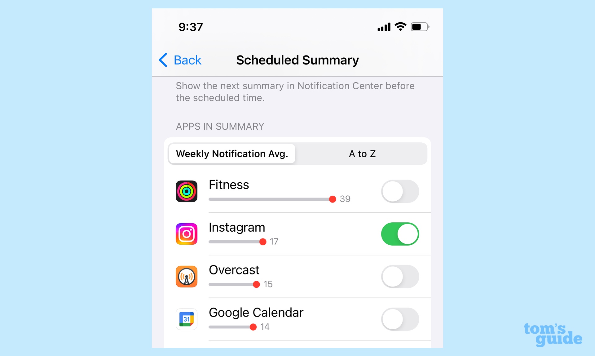 View Instagram notifications iOS 17 notification overview