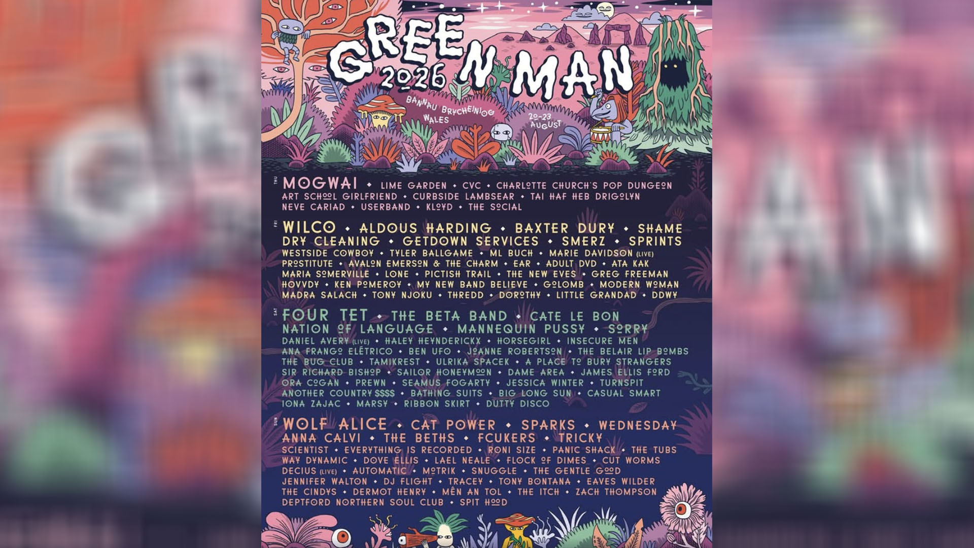 Green Man festival 2026 poster.