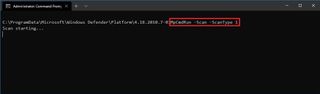 Microsoft Defender quick scan command