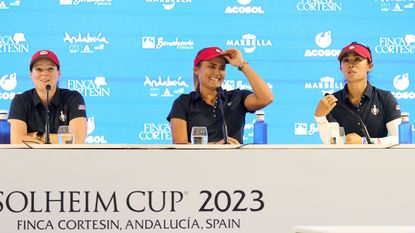 Ally Ewing, Lexi Thompson and Danielle Kang at the Solheim Cup