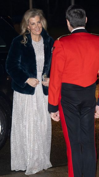 Sophie, Duchess of Edinburgh attends the Royal Corps of Army Music dinner at Gibraltar Barracks on January 23, 2025