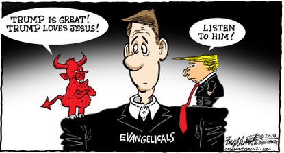 Political cartoon U.S. Trump evangelicals