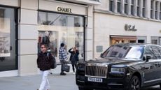 A Rolls Royce car parked outside a Chanel store in London in 2024.
