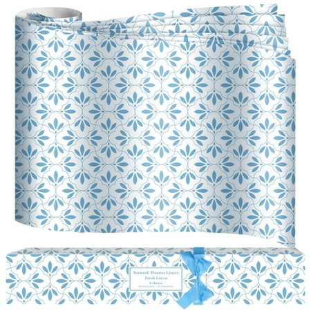 Scentorini 15 Sheets Drawer Liners, Linen Scented Shelf Liners for Cabinet Dresser, 14.3x19.5 in