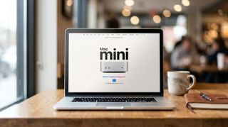 Mac Mini homepage on a macbook