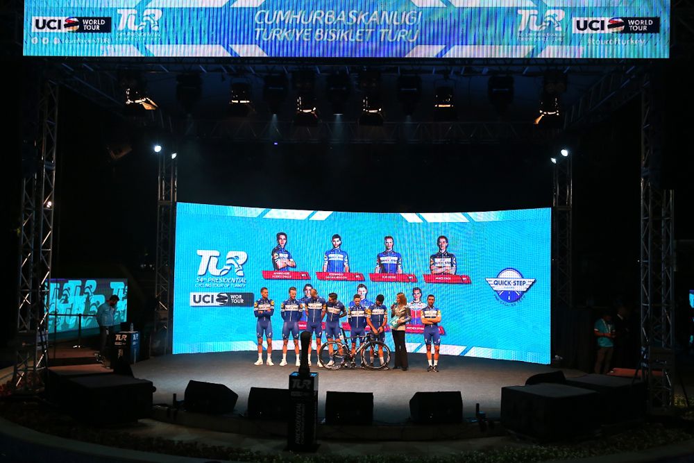 Quick-Step Floors riders on stage