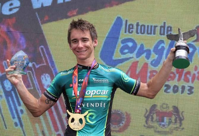 Bryan Coquard (Europcar) on the podium