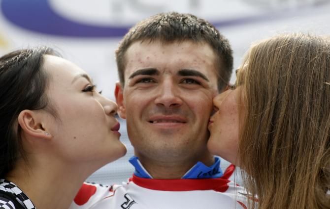 Vitaly Buts (Ukraine) in the mountains jersey