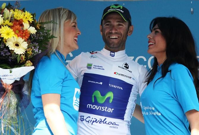 Alejandro Valverde (Movistar) in the points jersey at Pais Vasco