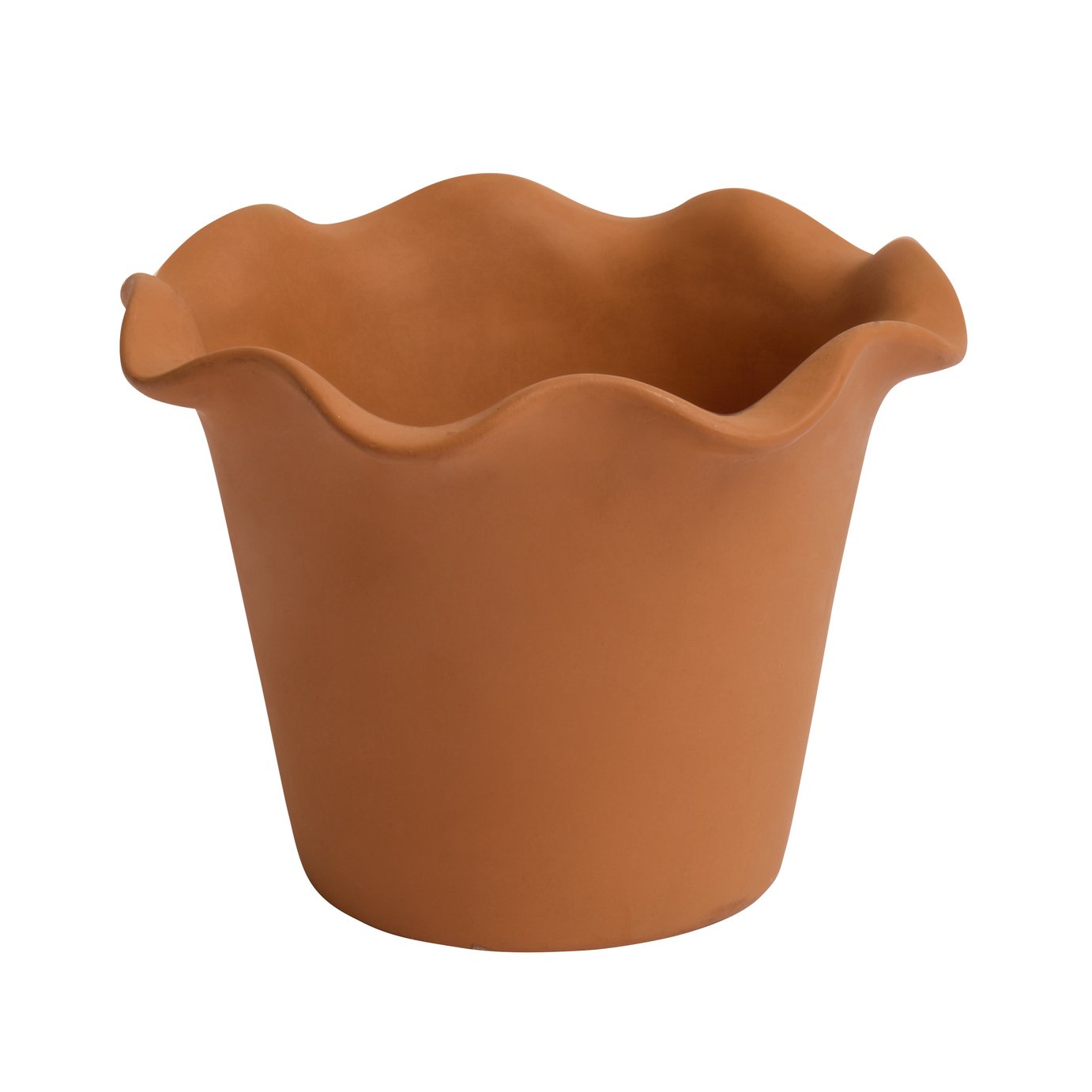 Habitat Scalloped 21cm Clay Planter &amp;ndash; Small