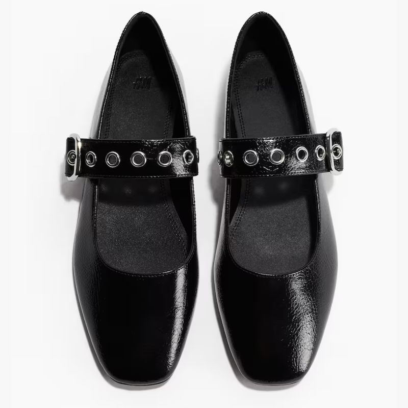 black Mary Janes with buckle strap