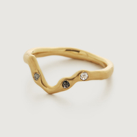 Galaxy Diamond Stacking Ring, 18ct Gold Plated Vermeil - £115 at Monica Vinader