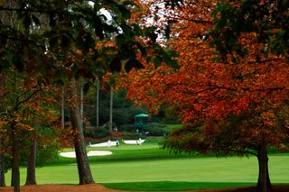 Autumn colours of Augusta National Masters 2020 looking towards the 12th green GettyImages-1346777055