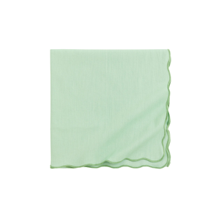 Scalloped edge light green table cloth