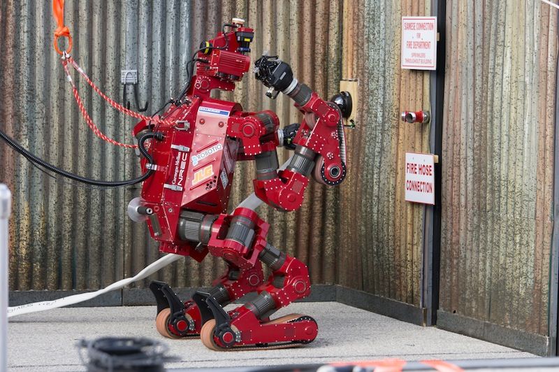 The CHIMP robot participates in DARPA&#039;s robotics challenge.