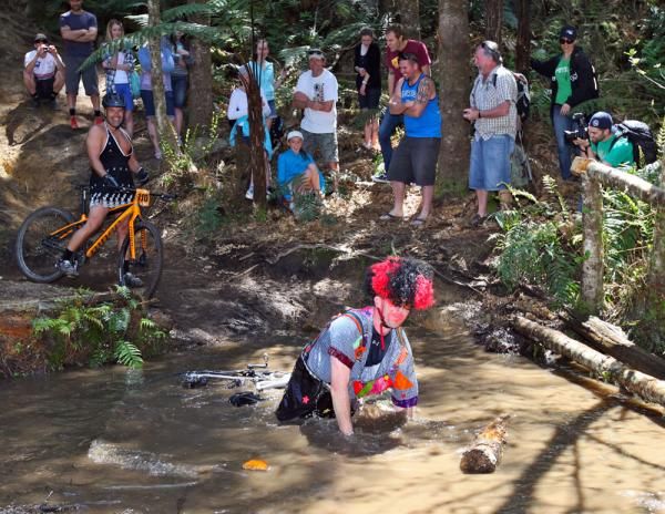 Plenty of riders crashed in this stream.