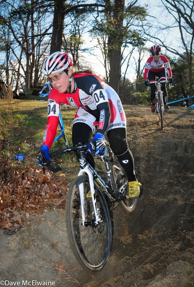 Amanda Carey (Stan's NoTubes) riding ahead of Mo Bruno-Roy