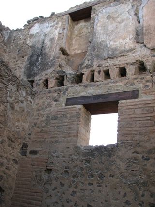 Second story toilet in Pompeii