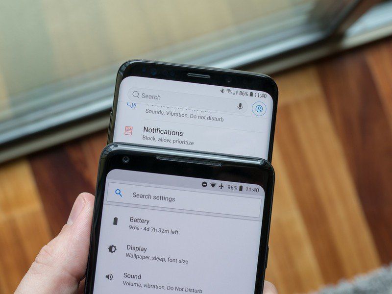 Samsung Galaxy S9+ and Pixel 2 XL