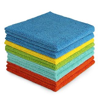 Aidea Microfibre Cloth Pack of 8, Multifunctional Reusable Cleaning Cloths, Lint Free Streak Free Washable Cloth Duster for House, Kitchen, Car, Motorbike, Windows 30 X 30 Cm