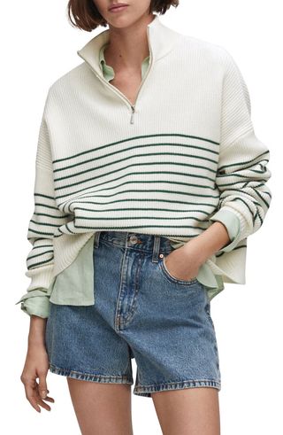 Stripe Half Zip Sweater