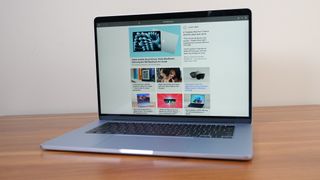 LaptopMag.com home page shown on an Apple MacBook Air 15-inch M4.