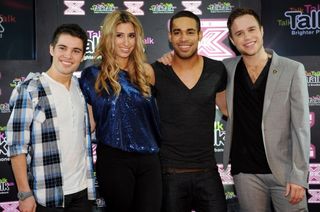 Olly Murs with X Factor finalists Stacey Solomon, Danyl Johnson and 2009 winner Joe McElderry