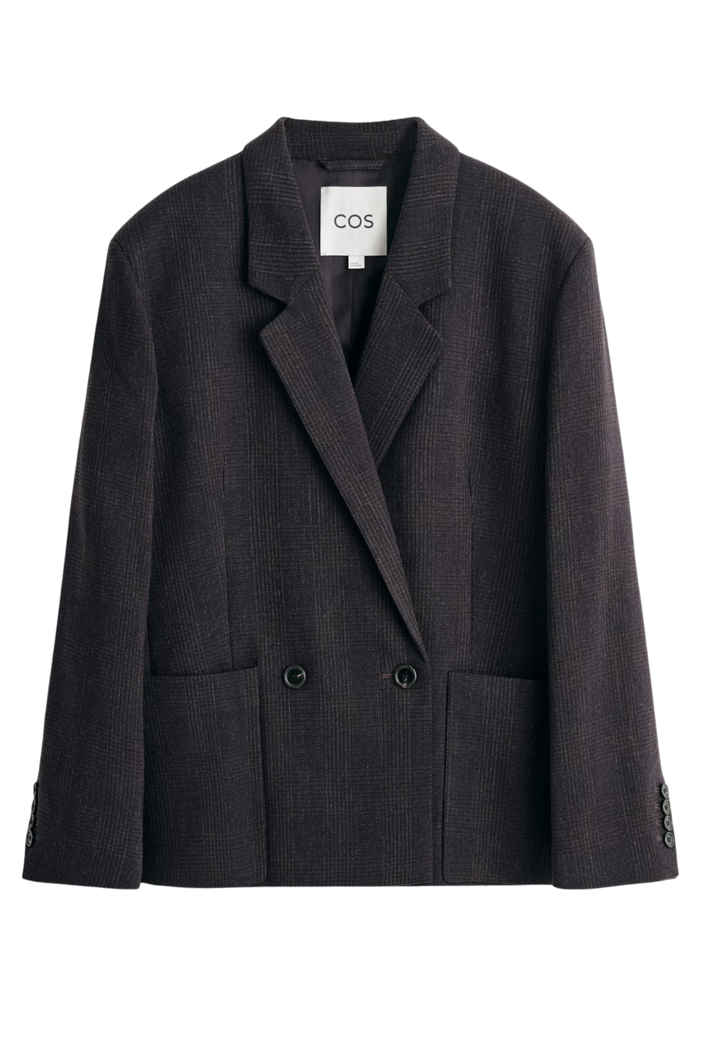 Checked Double-Breasted Blazer