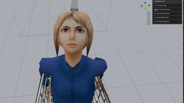 Demo of a free Blender plugin that can create retro PS1-style low-poly 3D models