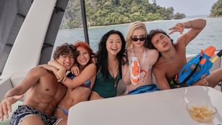 Gavin Casalegno as "Greg", Tommie Rose as "Adrienne", Lana Condor as "Max", Kathryn Newton as "Sara" and Nico Hiraga as &ldquo;James&rdquo; in "The Devil's Mouth" on Prime Video