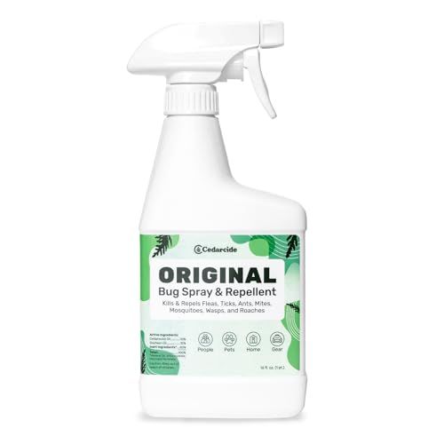 Cedarcide Original Bug Spray | Repel & Kill Fleas, Ticks, Mosquitoes, Mites, Ants & Chiggers | for Use on People, Pets & Home | Natural Cedar Oil | Eco-Friendly | Pint