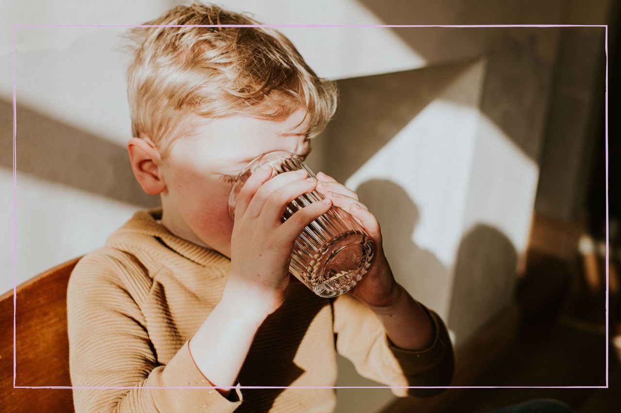 child drinking water