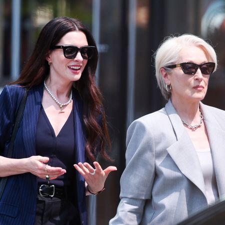 Anne Hathaway and Meryl Streep film The Devil Wears Prada 2 in New York City