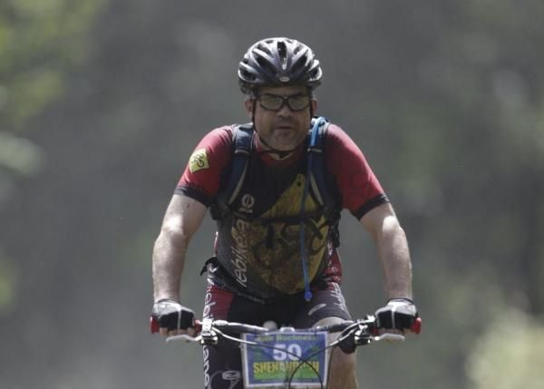 Mike Buchness (The Bike Lane Reston, VA) claimed this was the hardest of his perfect 14 finishes in the Shenandoah Mountain 100