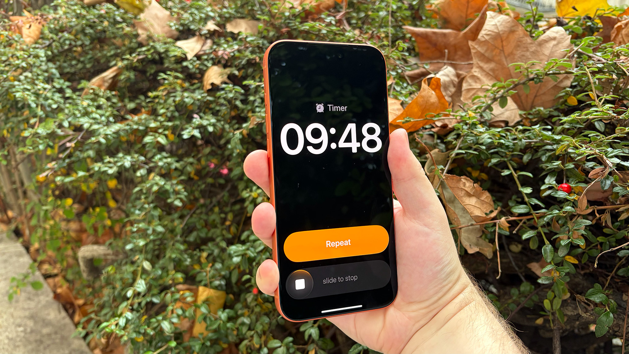 iOS 26.1 timer with a slider to dismiss