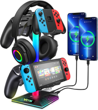 VCOM RGB Gaming Headphones Stand | Black | 2 USB Type-A ports, 1 USB Type-C port | RGB lighting | 10 light modes | $21.99 $18.04 at Amazon (save $3.95)