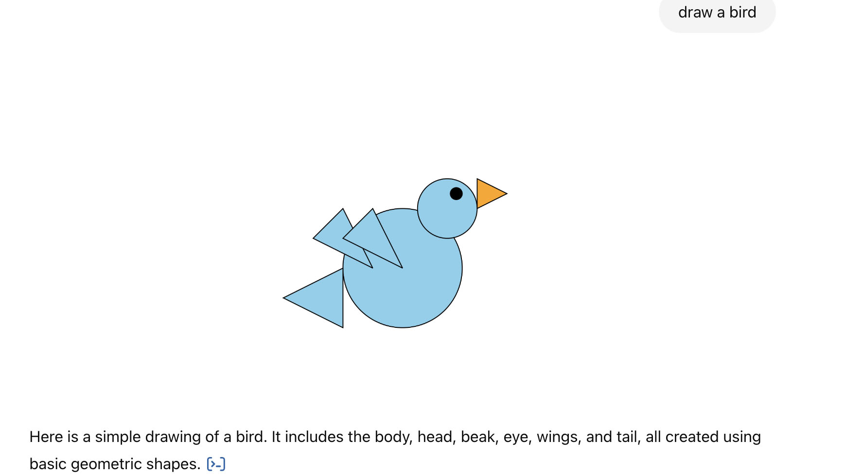 ChatGPT being asked to draw a bird a year ago.